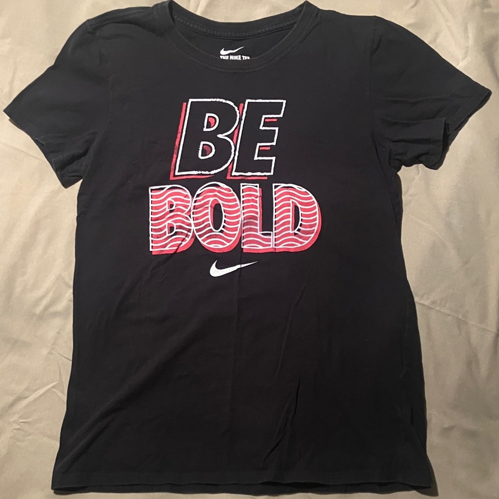 Nike Women's Black Tee with BE BOLD Graphic